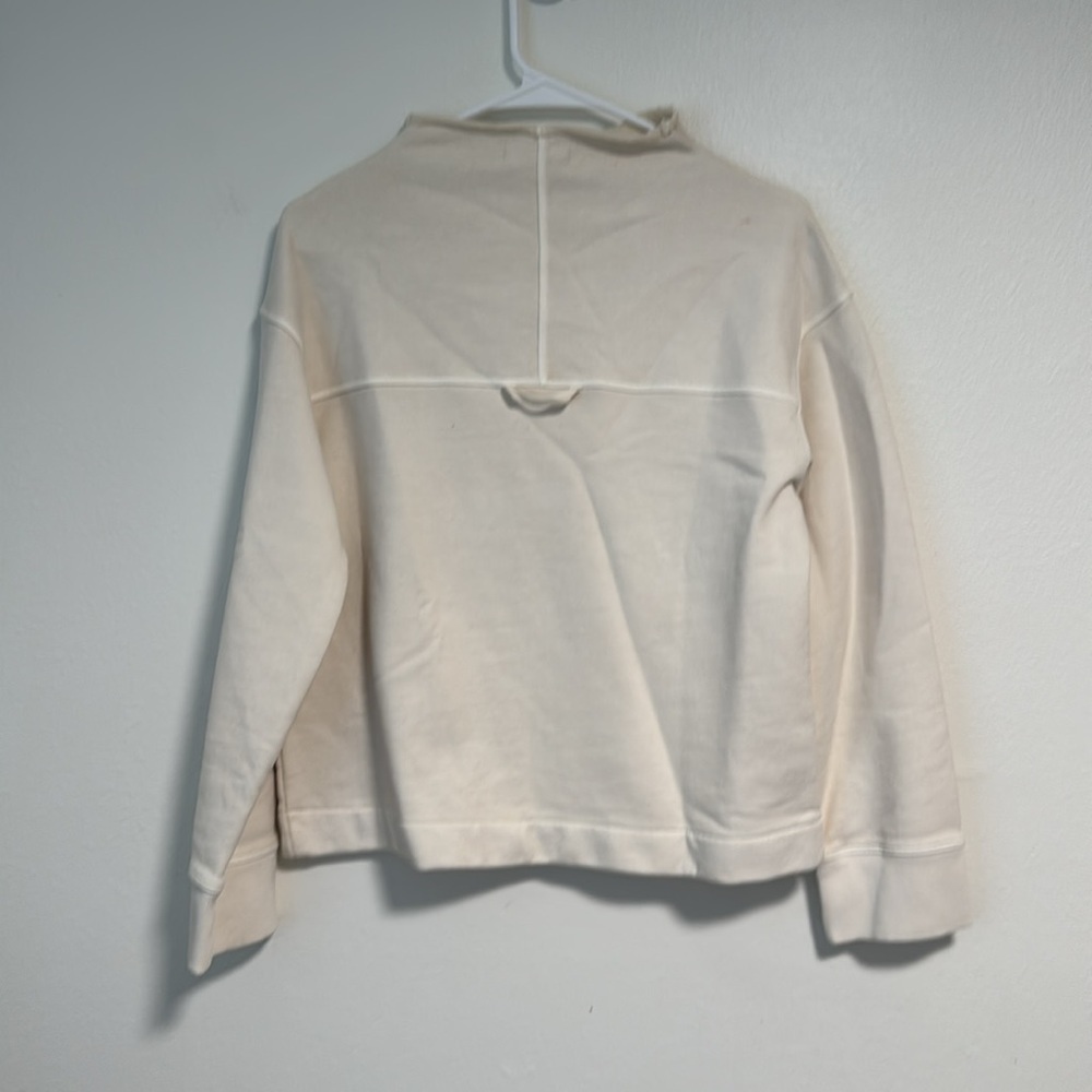 Madewell Long-Sleeve Funnel-Neck Sweatshirt in Parchment - Picture 9 of 11